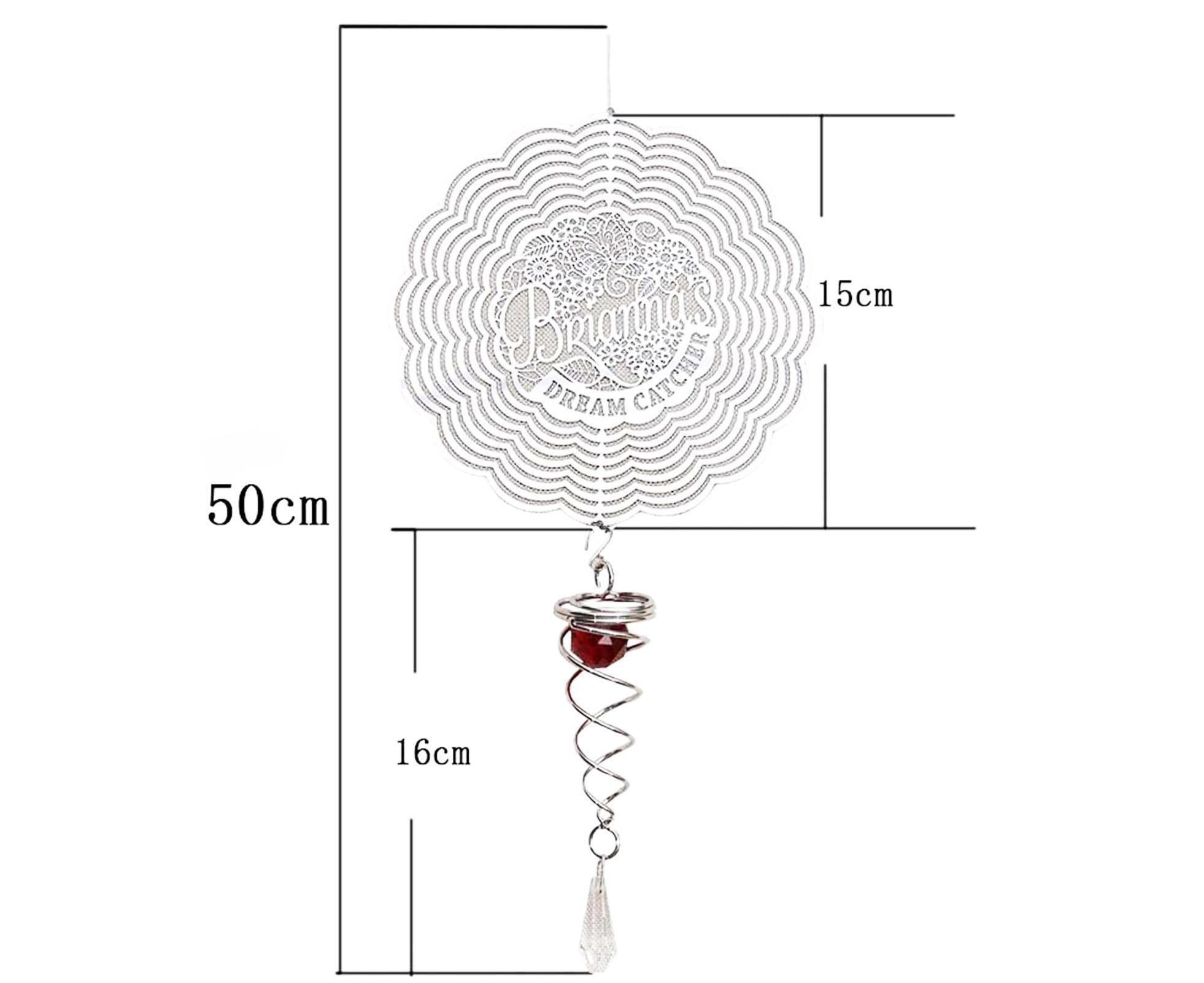 Metal Wind Spinner Rotating Animal Letter Pattern Hanging Pendant Home Ornament-#6 - Image 6
