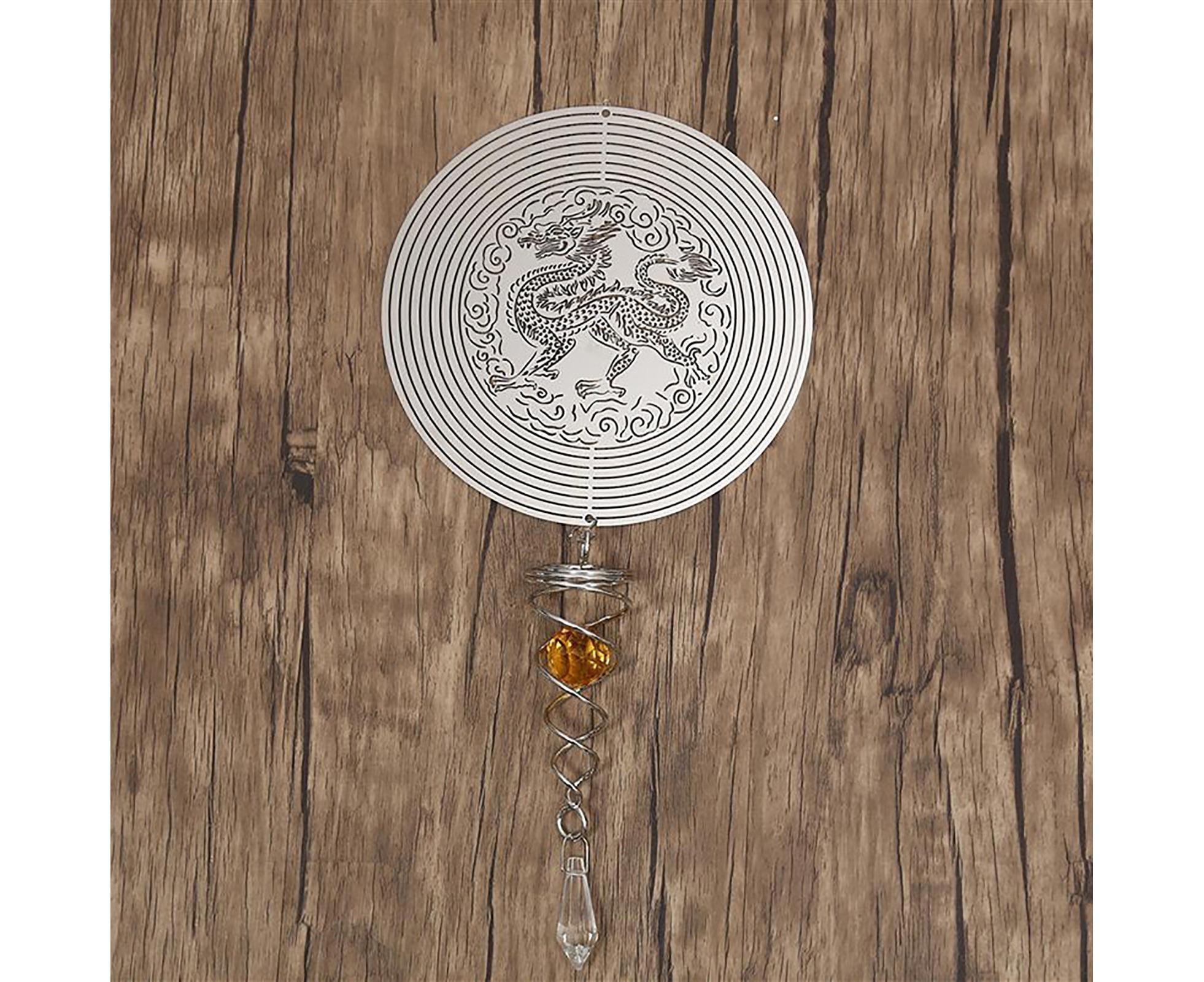Metal Wind Spinner Rotating Animal Letter Pattern Hanging Pendant Home Ornament-#6 - Image 7