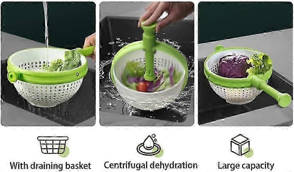 Collapsible Salad Spinner, 3 Quart Large Capacity Dryer - Image 3