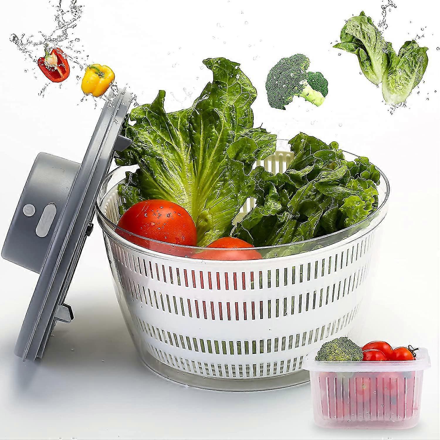 Automatic Electric Salad Spinner, Rechargeable Quick Lettuce Dryer - Image 1