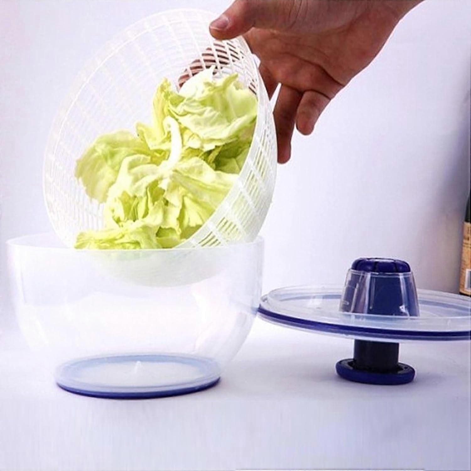 Salad Spinner with Strainer and Lid, Fruit and Vegetable Washer Dryer - Image 4