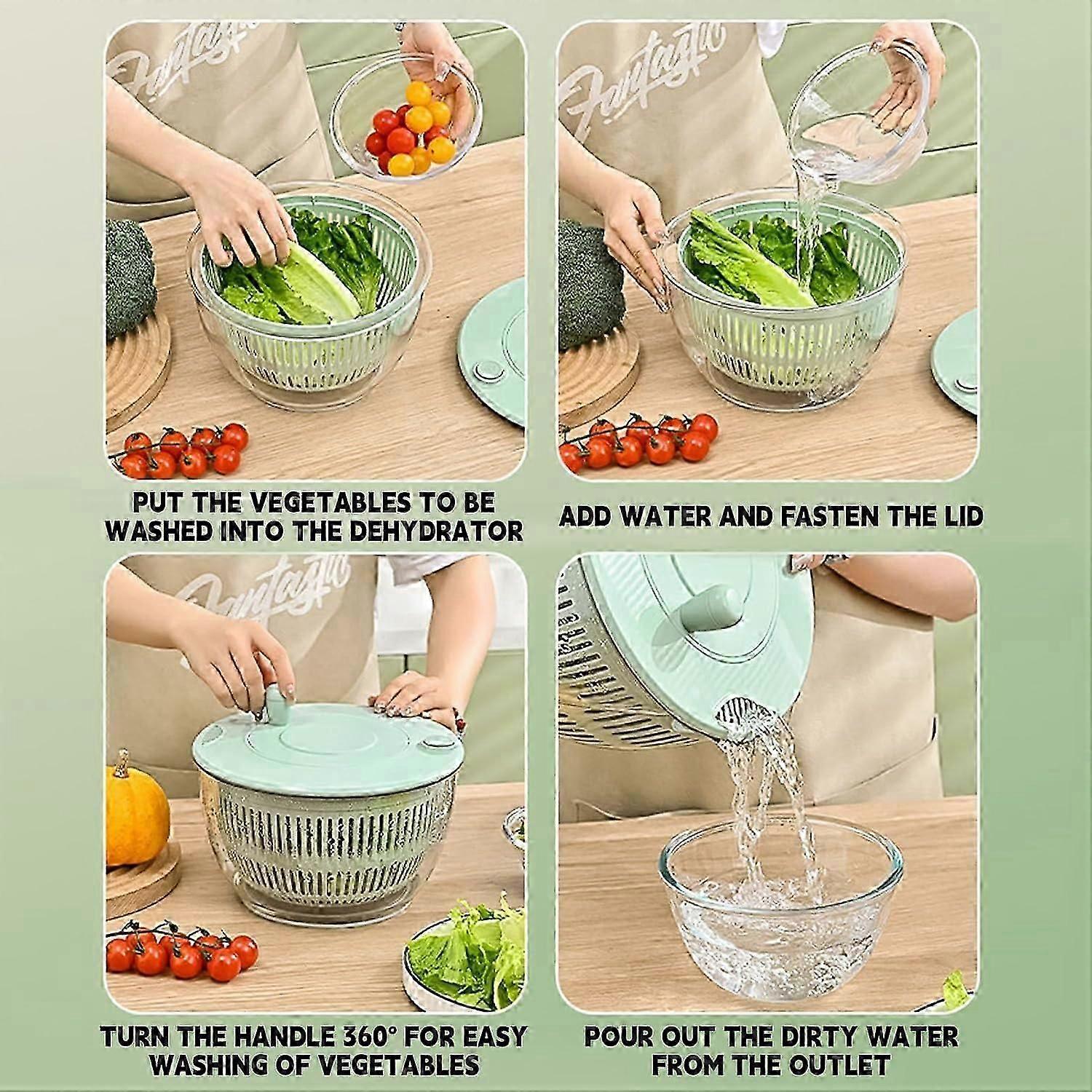 Pump Salad Spinner and Dehydrator, Multi-Use Vegetable Dryer - Image 3
