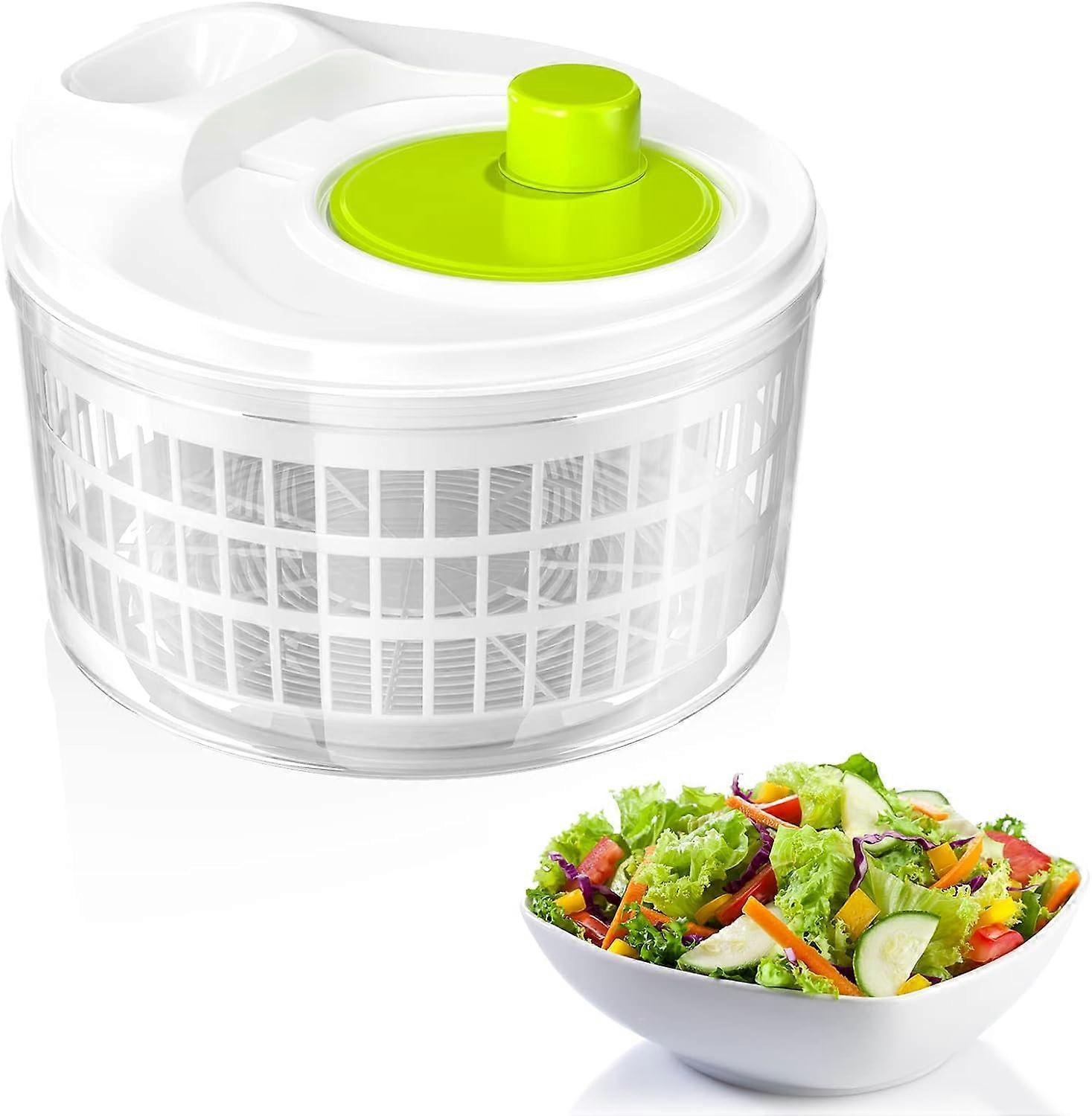 3L Salad Spinner with Crank Handle, Bowl and Strainer for Vegetables - Image 1