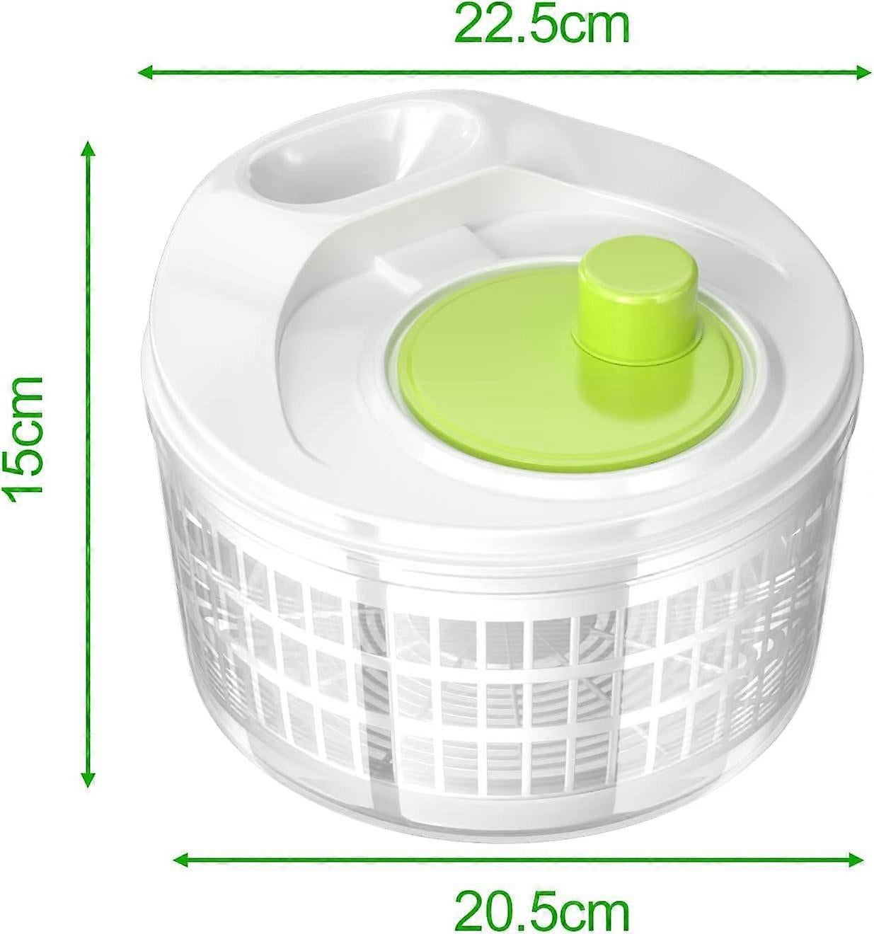 3L Salad Spinner with Crank Handle, Bowl and Strainer for Vegetables - Image 2