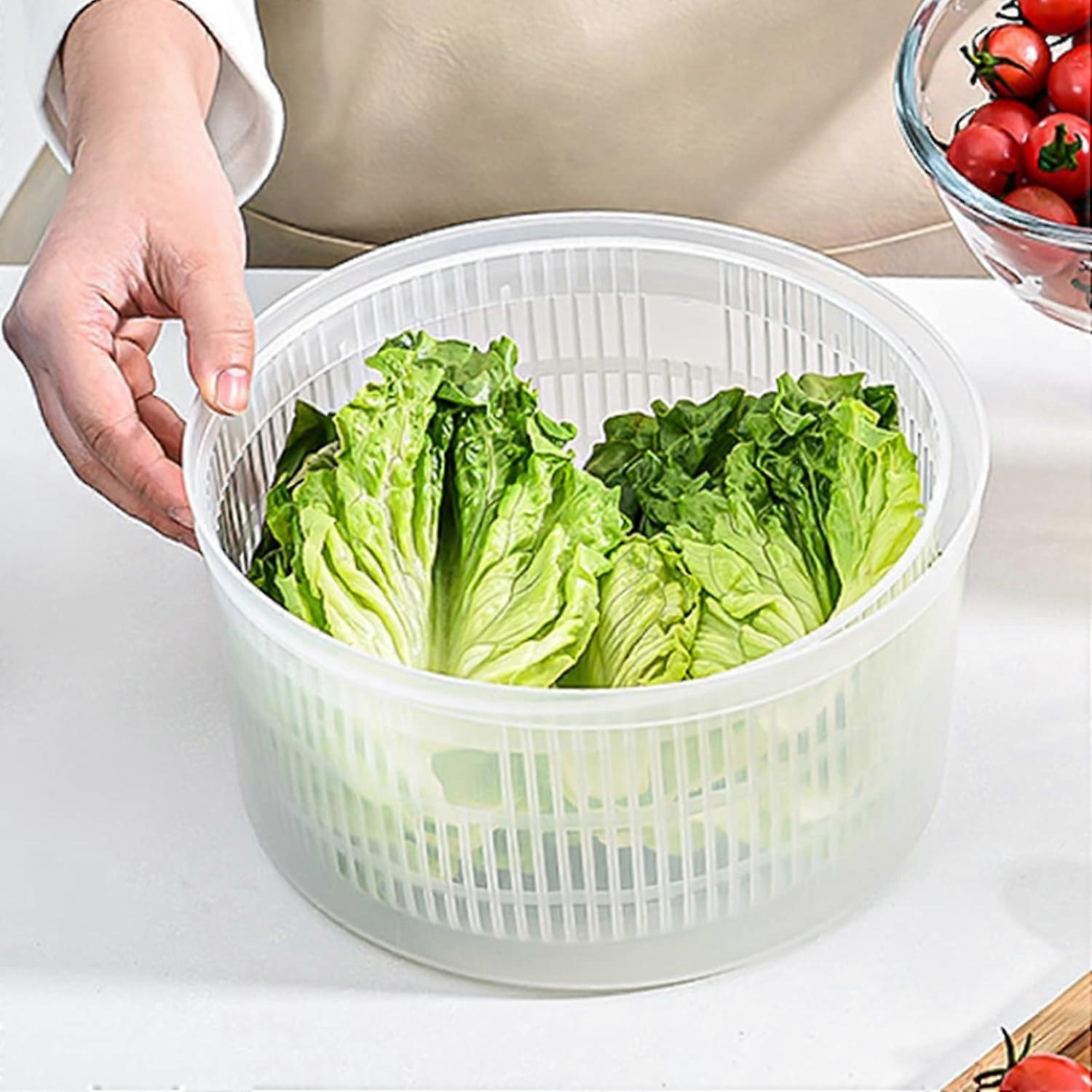 3L Salad Spinner with Crank Handle, Bowl and Strainer for Vegetables - Image 4