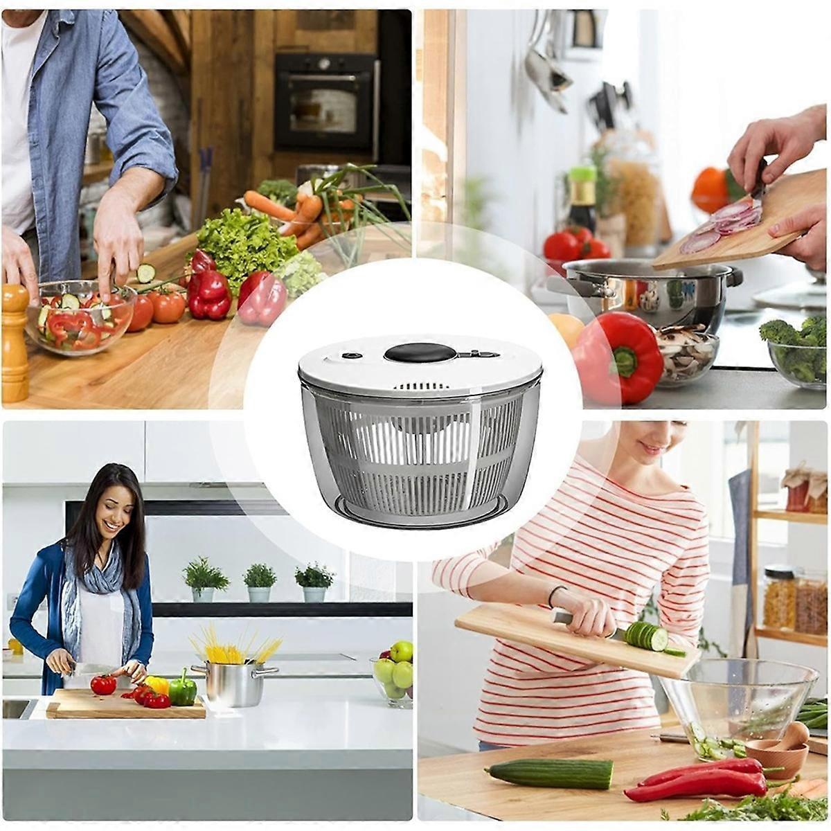 Vegetable and Fruit Dryer Spinner, Multi-Use Salad Washer - Image 2