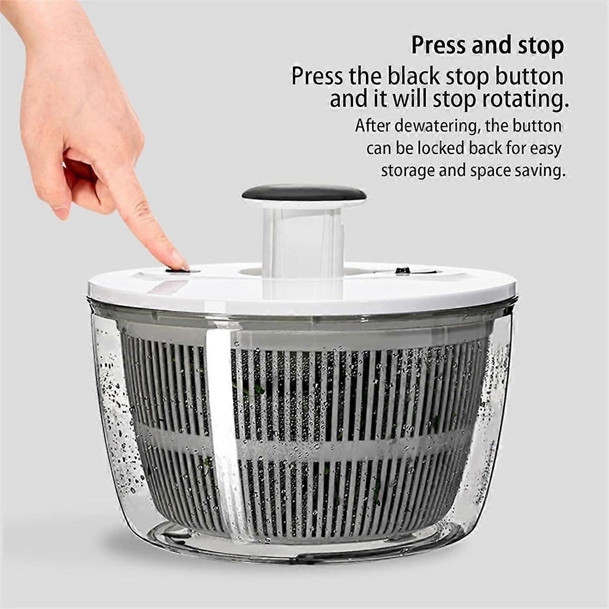 Vegetable and Fruit Dryer Spinner, Multi-Use Salad Washer - Image 3