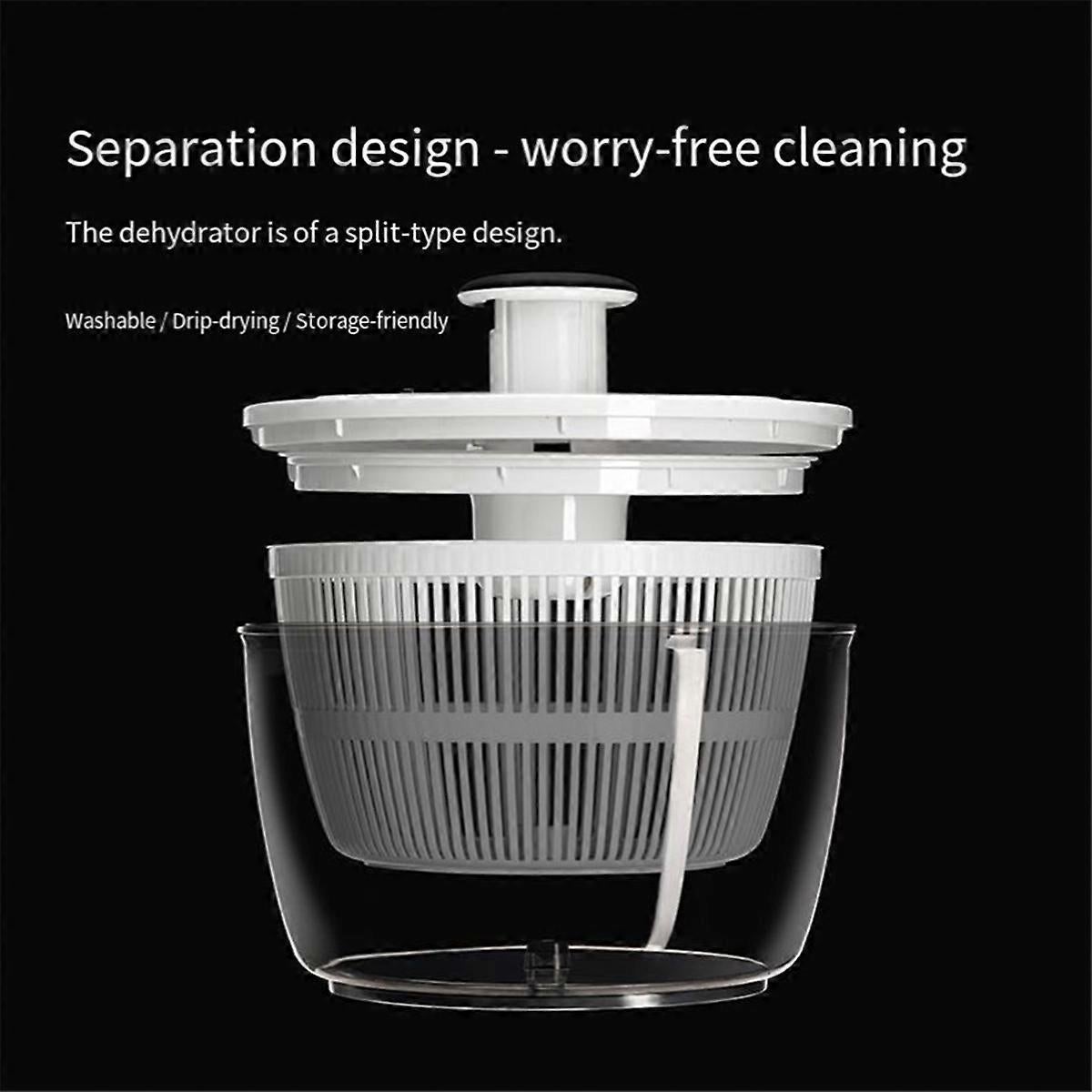 Manual Salad Spinner and Dehydrator, Large Vegetable Dryer - Image 4