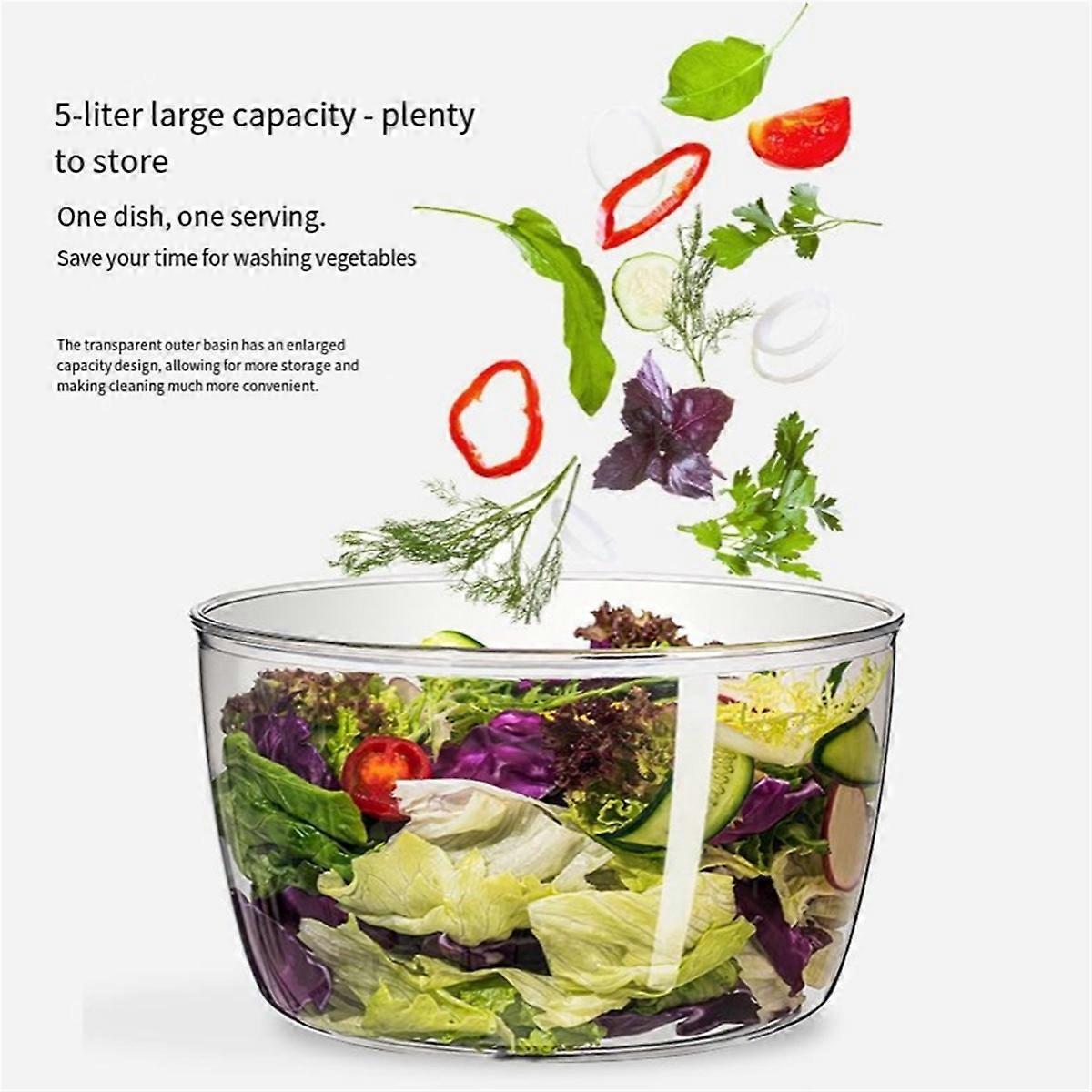 Manual Salad Spinner and Dehydrator, Large Vegetable Dryer - Image 5