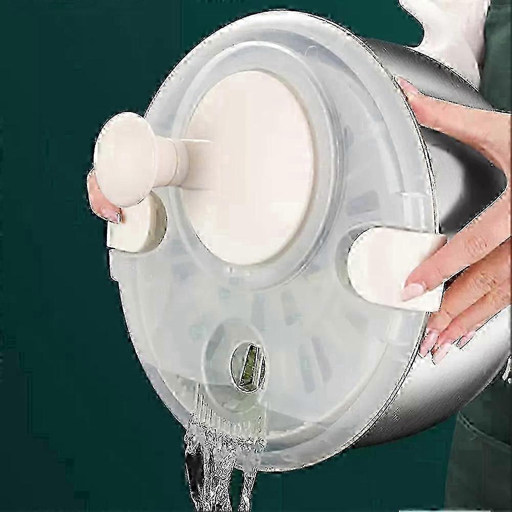 6L Stainless Steel Salad Spinner with PP Lid, Fruit & Veg Washer - Image 3