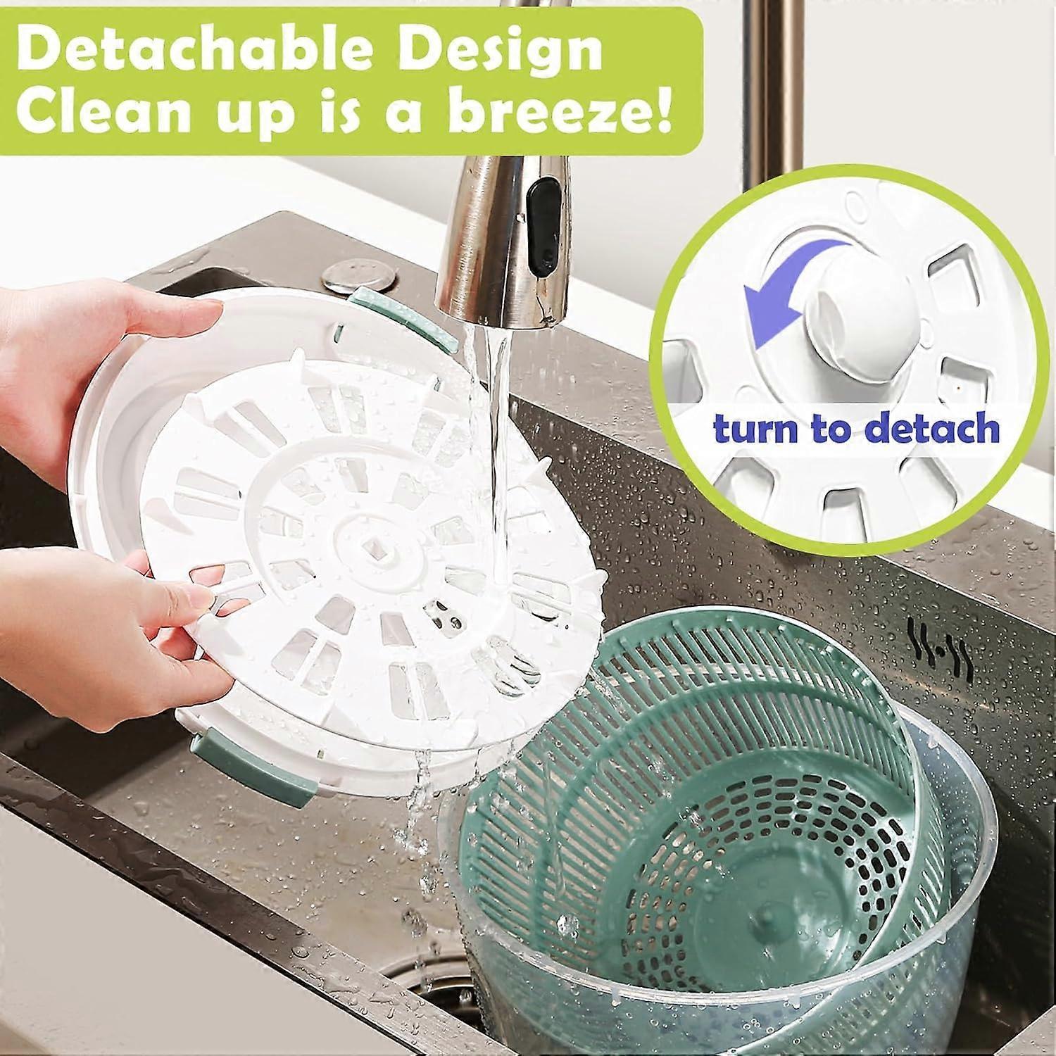 Salad Spinner 4.8Qt Vegetable Lettuce Washer Dryer Bowl - Image 2