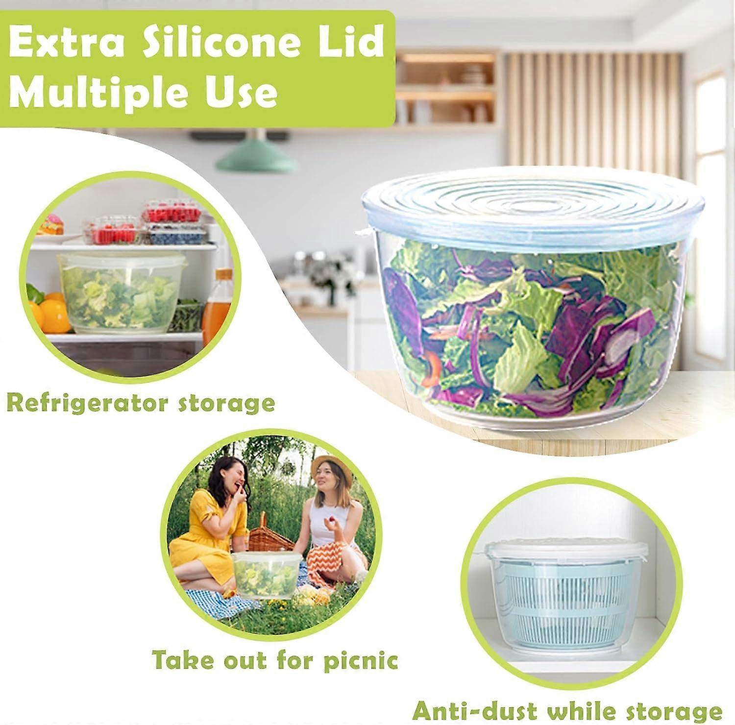 Salad Spinner 4.8Qt Vegetable Lettuce Washer Dryer Bowl - Image 4