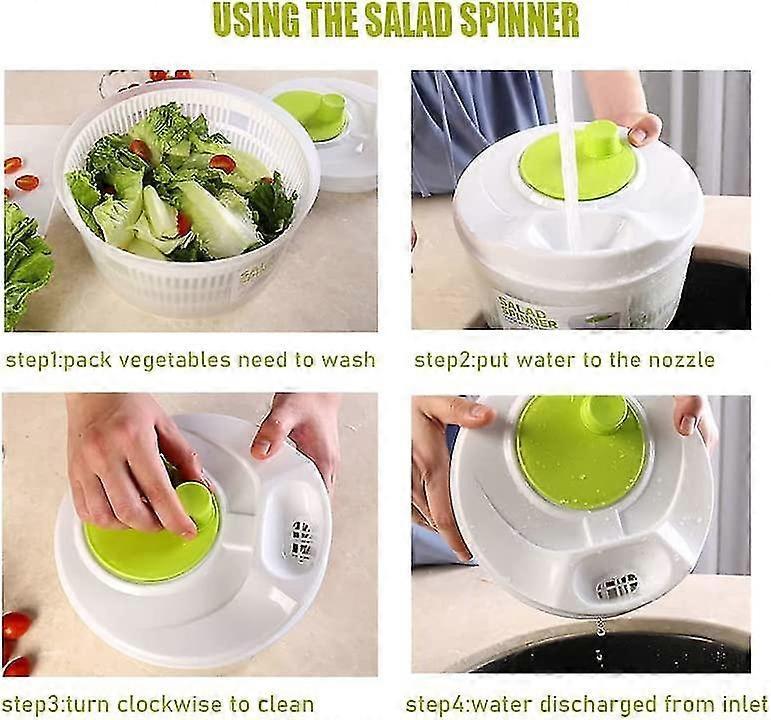 Foldable Salad Spinner with Cover, Veg & Fruit Washer Dryer, Small - Image 2