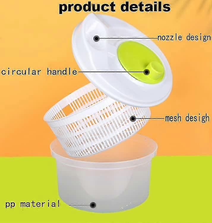 Foldable Salad Spinner with Cover, Veg & Fruit Washer Dryer, Small - Image 4