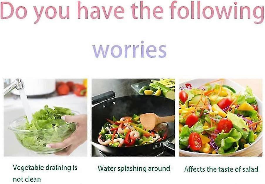 Foldable Salad Spinner with Cover, Veg & Fruit Washer Dryer, Small - Image 5
