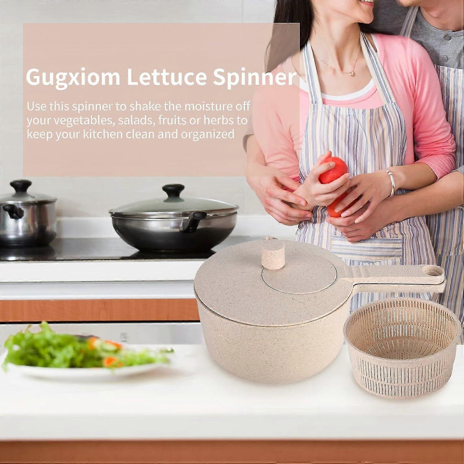 Progressive Salad Spinner with Long Handle, Veg & Fruit Washer - Image 3