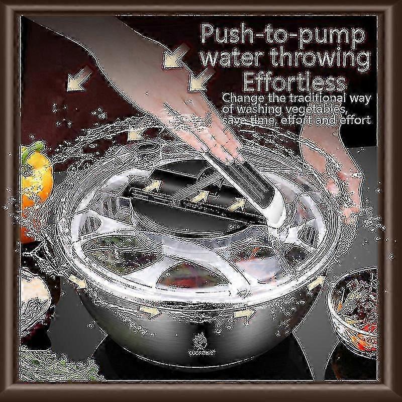 3.5L Salad Spinner Fruits & Vegetable Washer Dryer Kitchen Tool - Image 2