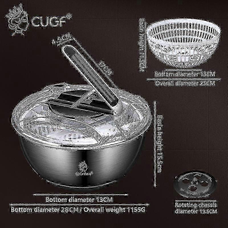 3.5L Salad Spinner Fruits & Vegetable Washer Dryer Kitchen Tool - Image 5