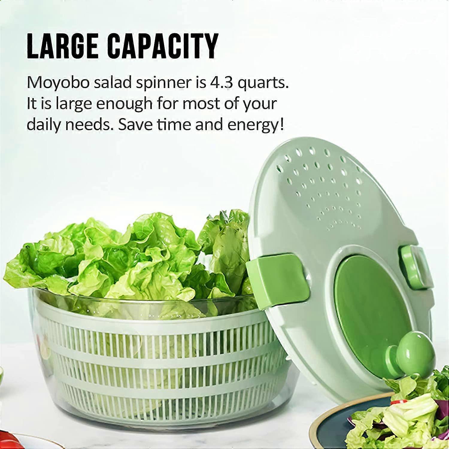 Salad Spinner 4.3Qt Quick Dryer for Lettuce, Fruits & Vegetables - Image 3