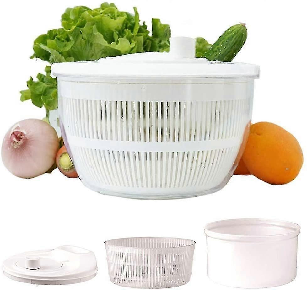 Salad Spinner 4.5L Plastic BPA-Free Non-Slip Vegetable Dryer - Image 1