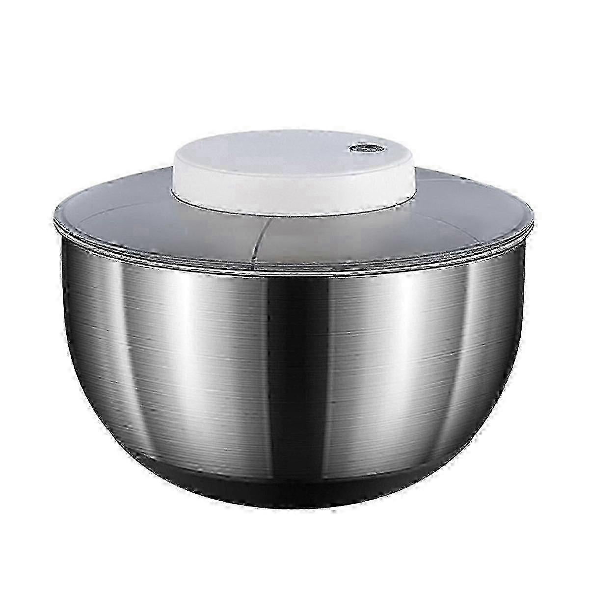 4.5L Electric Salad Spinner Vegetable Washer Silver White - Image 1