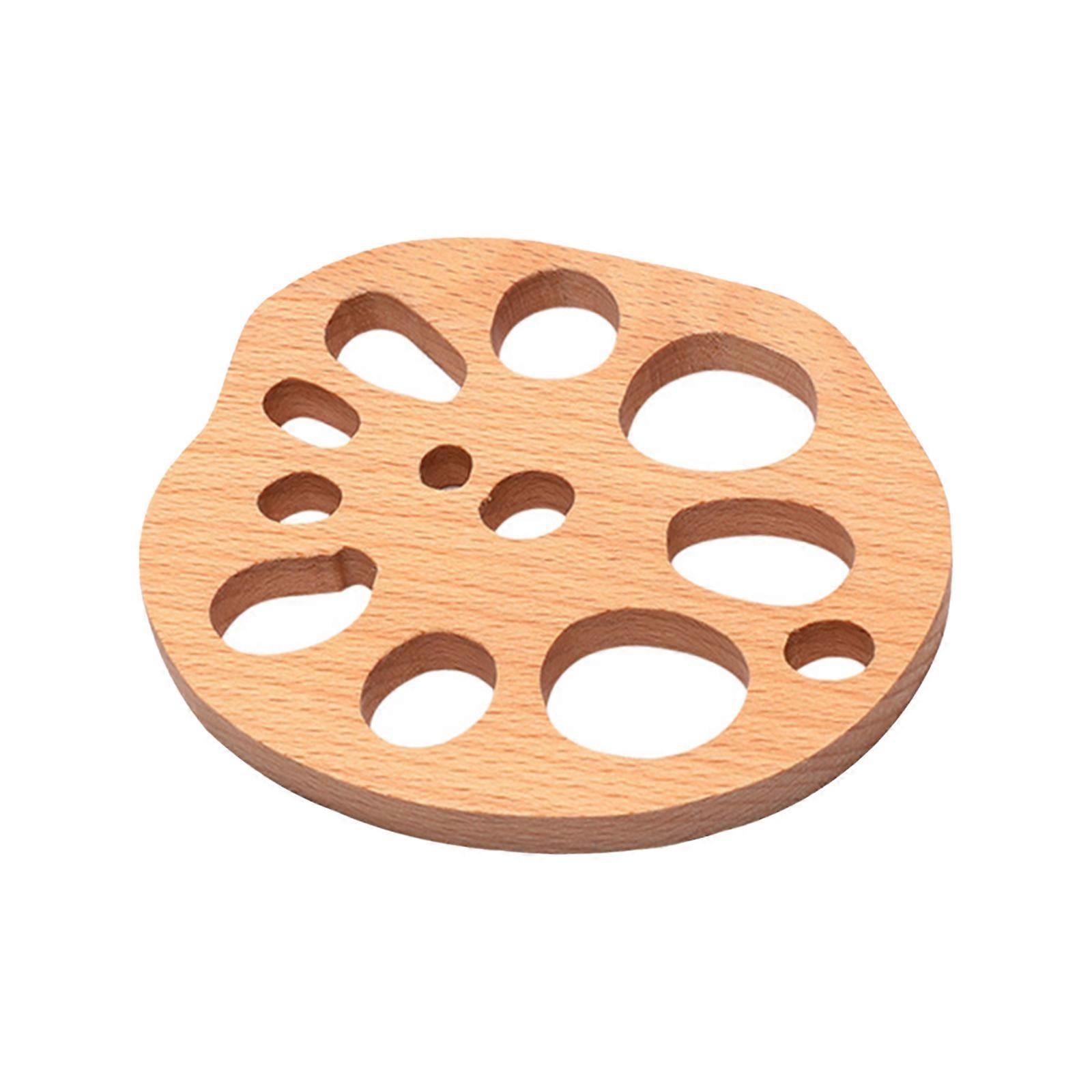 Wooden Drink Coaster Lotus Root Slice Design - Image 1