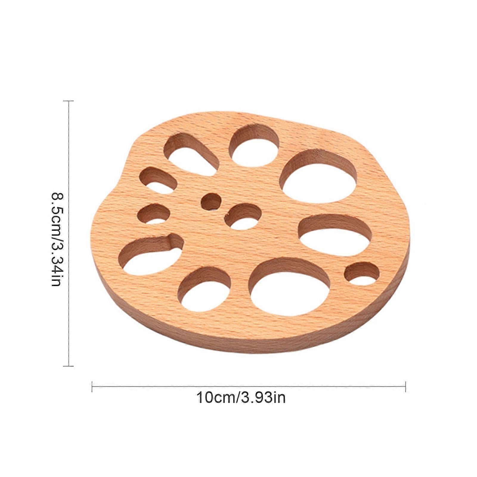 Wooden Drink Coaster Lotus Root Slice Design - Image 2