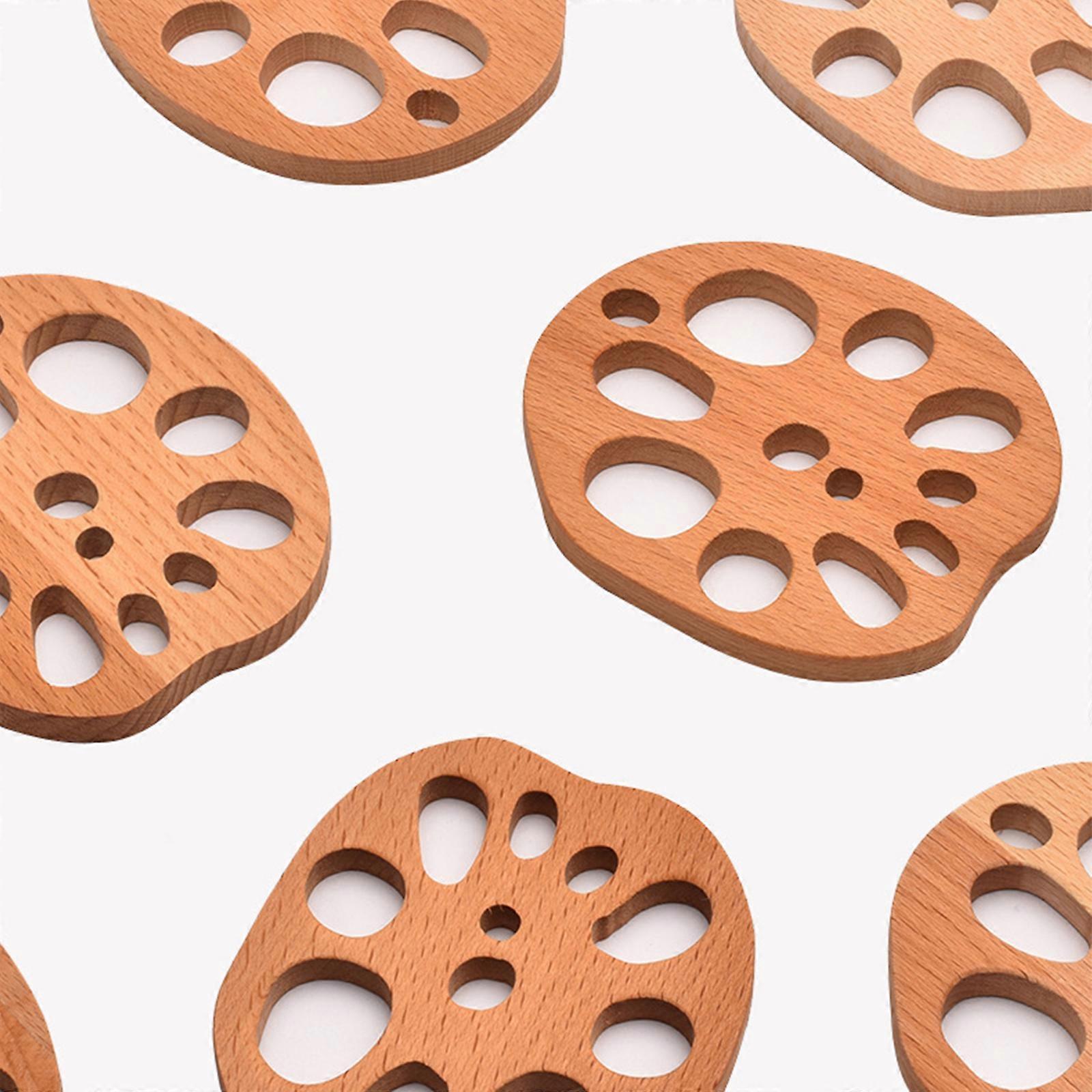 Wooden Drink Coaster Lotus Root Slice Design - Image 3