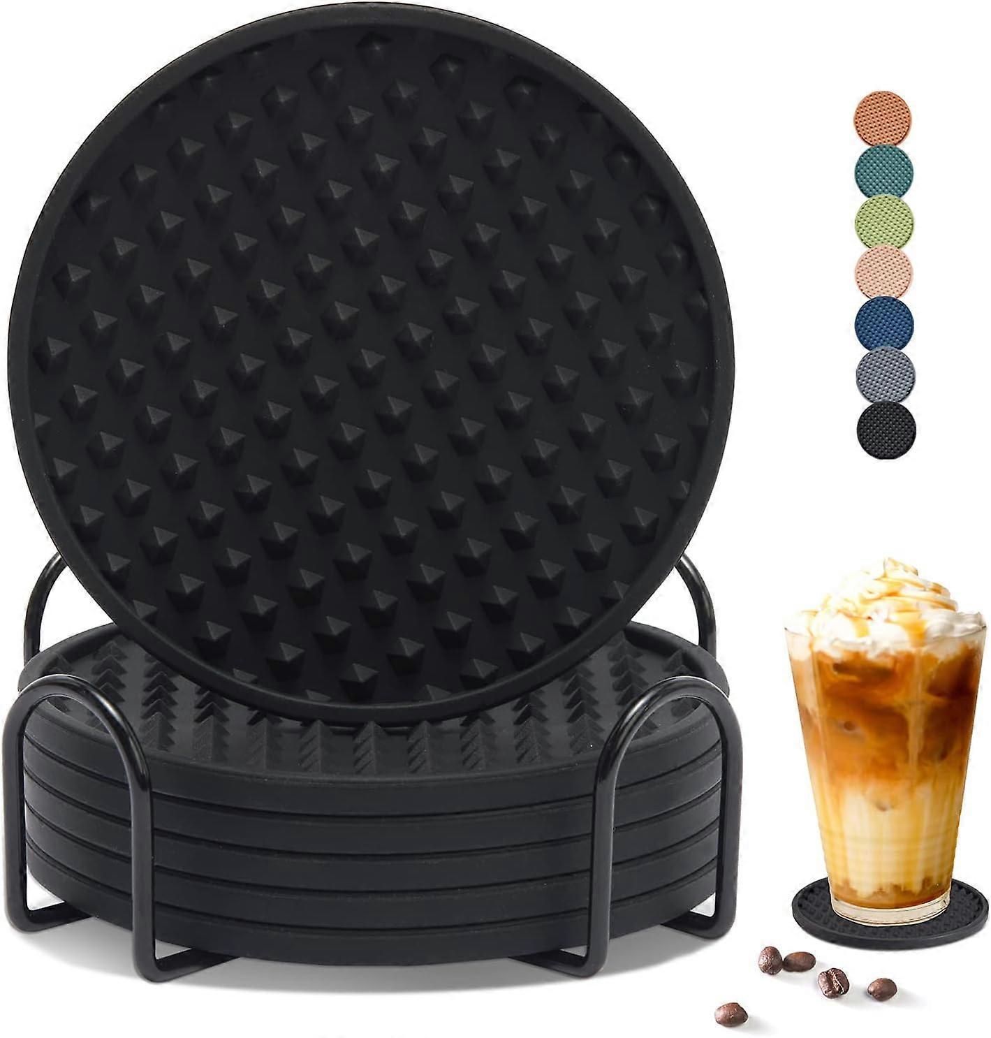Silicone Drink Coasters with Holder Tabletop Protection - Image 1
