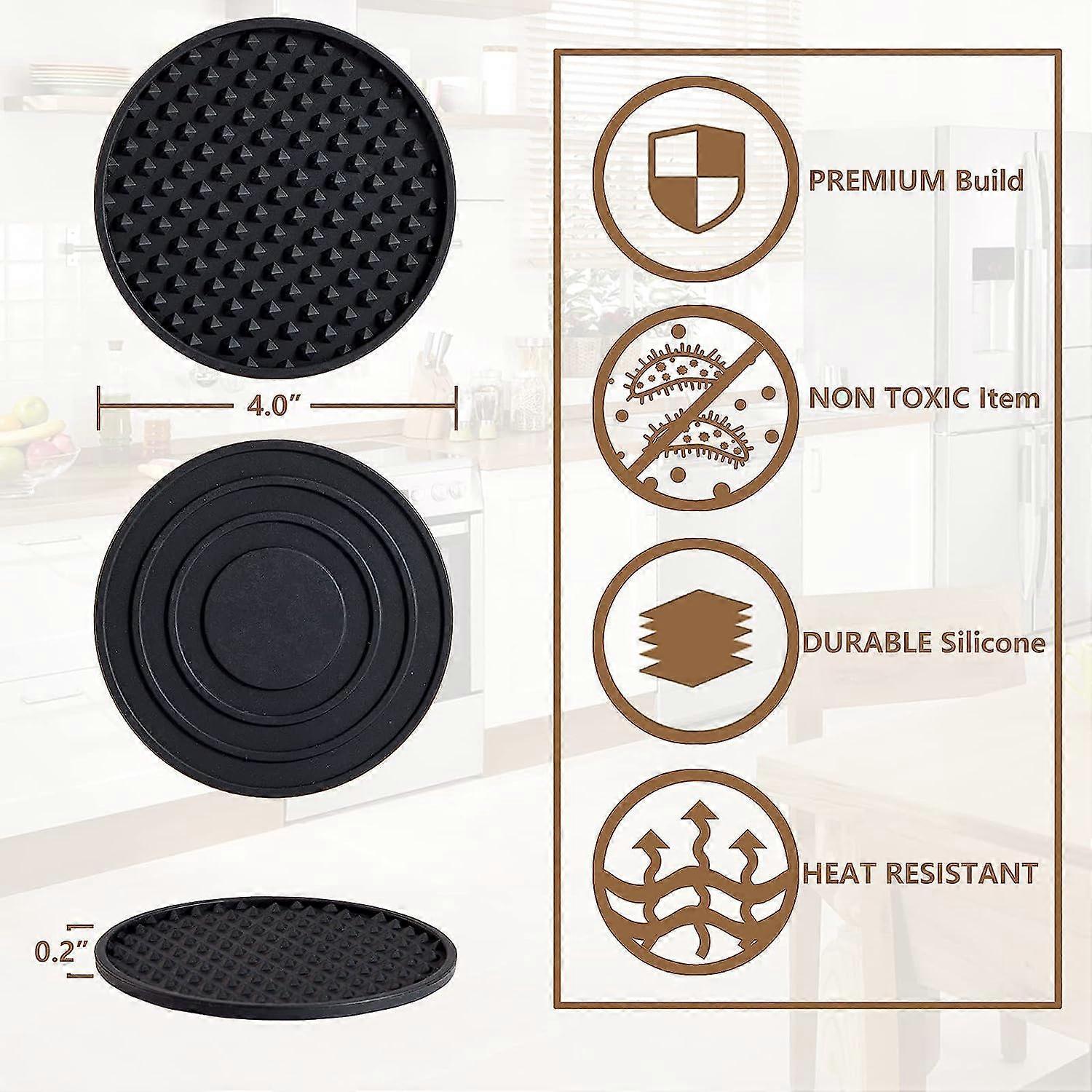 Silicone Drink Coasters with Holder Tabletop Protection - Image 2