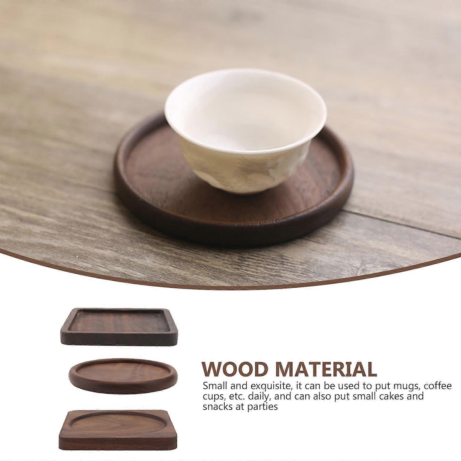 3pcs Square Wooden Drink Coasters Cup Mats - Image 2