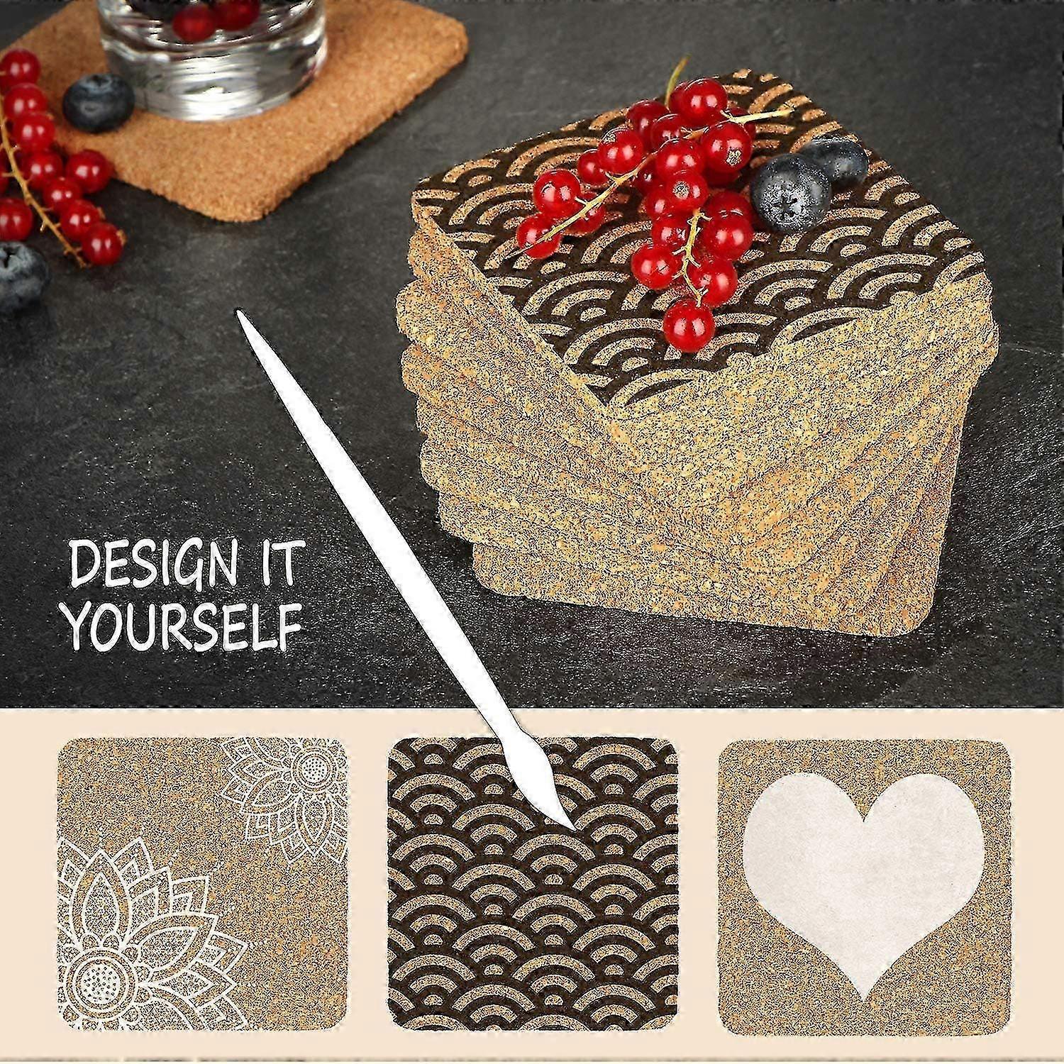 20pcs Round Cork Drink Coasters for Glasses - Image 5