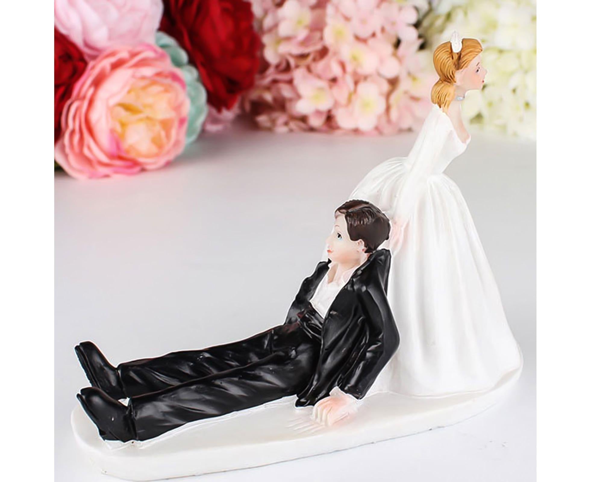 Elegant Bride Groom Couple Cake Topper Wedding Resin Figurine Valentine Day Gift-Skin Color - Image 7