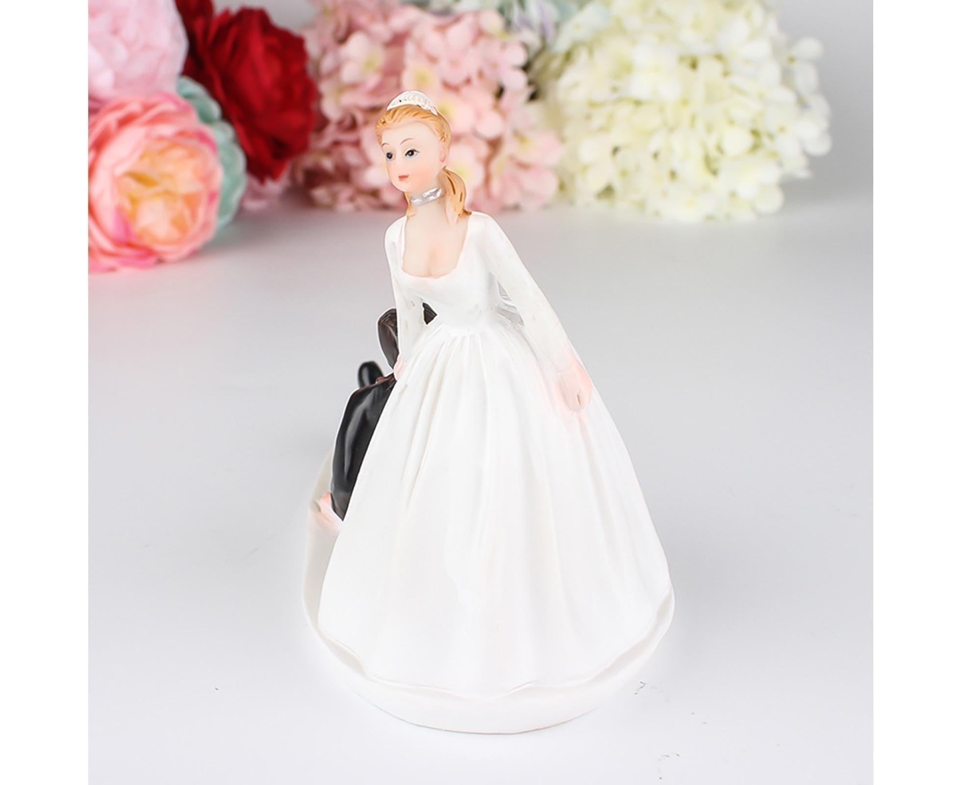 Elegant Bride Groom Couple Cake Topper Wedding Resin Figurine Valentine Day Gift-Skin Color - Image 8
