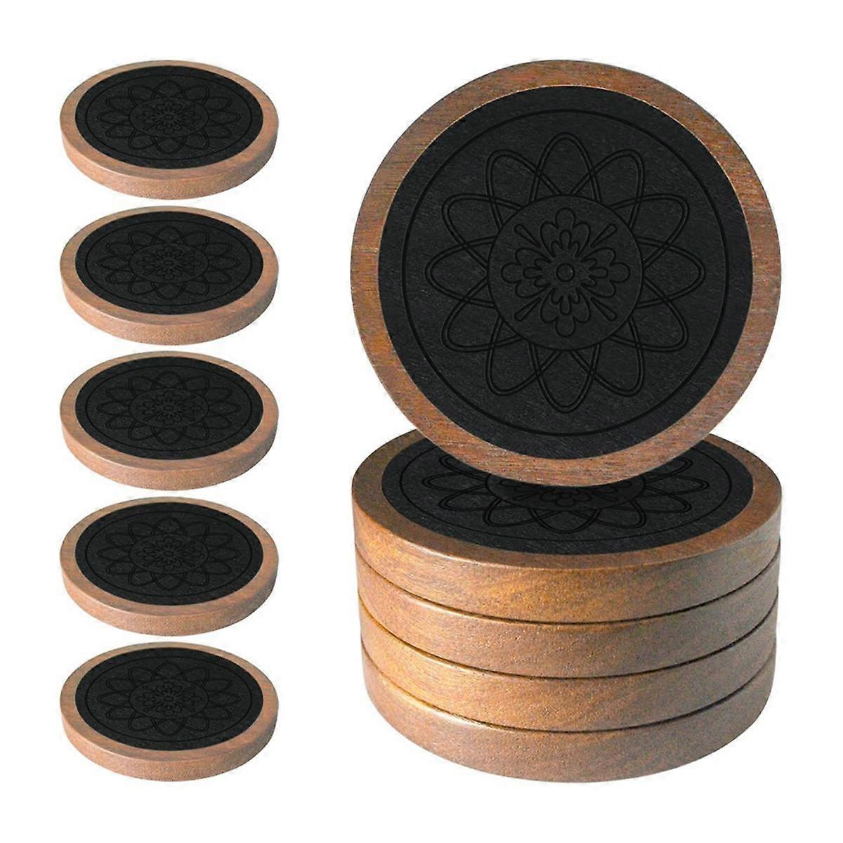 5pcs Wooden Absorbent Drink Coasters for Coffee Table - Image 1