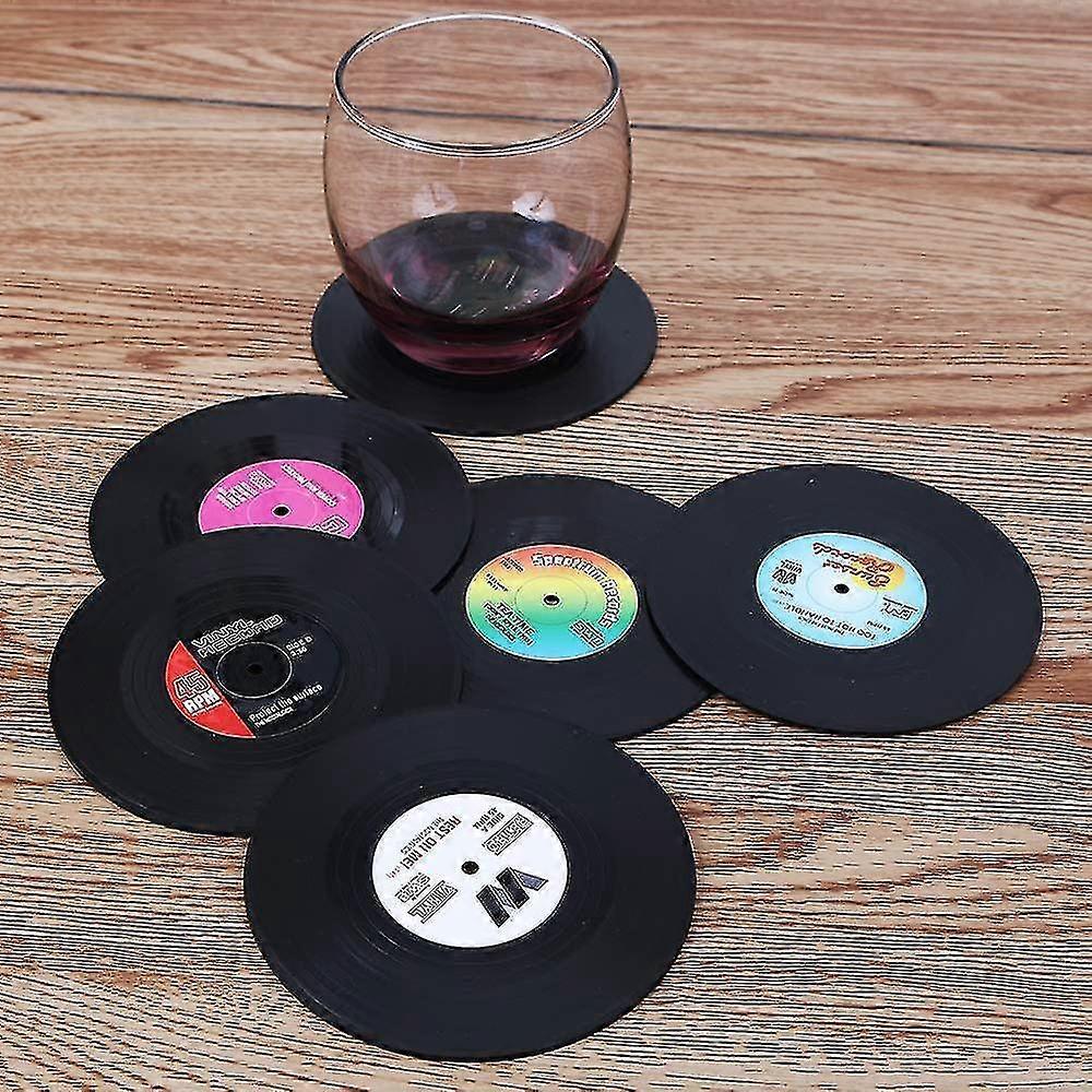 6pcs Retro Vinyl Record Drink Coasters Set - Image 3