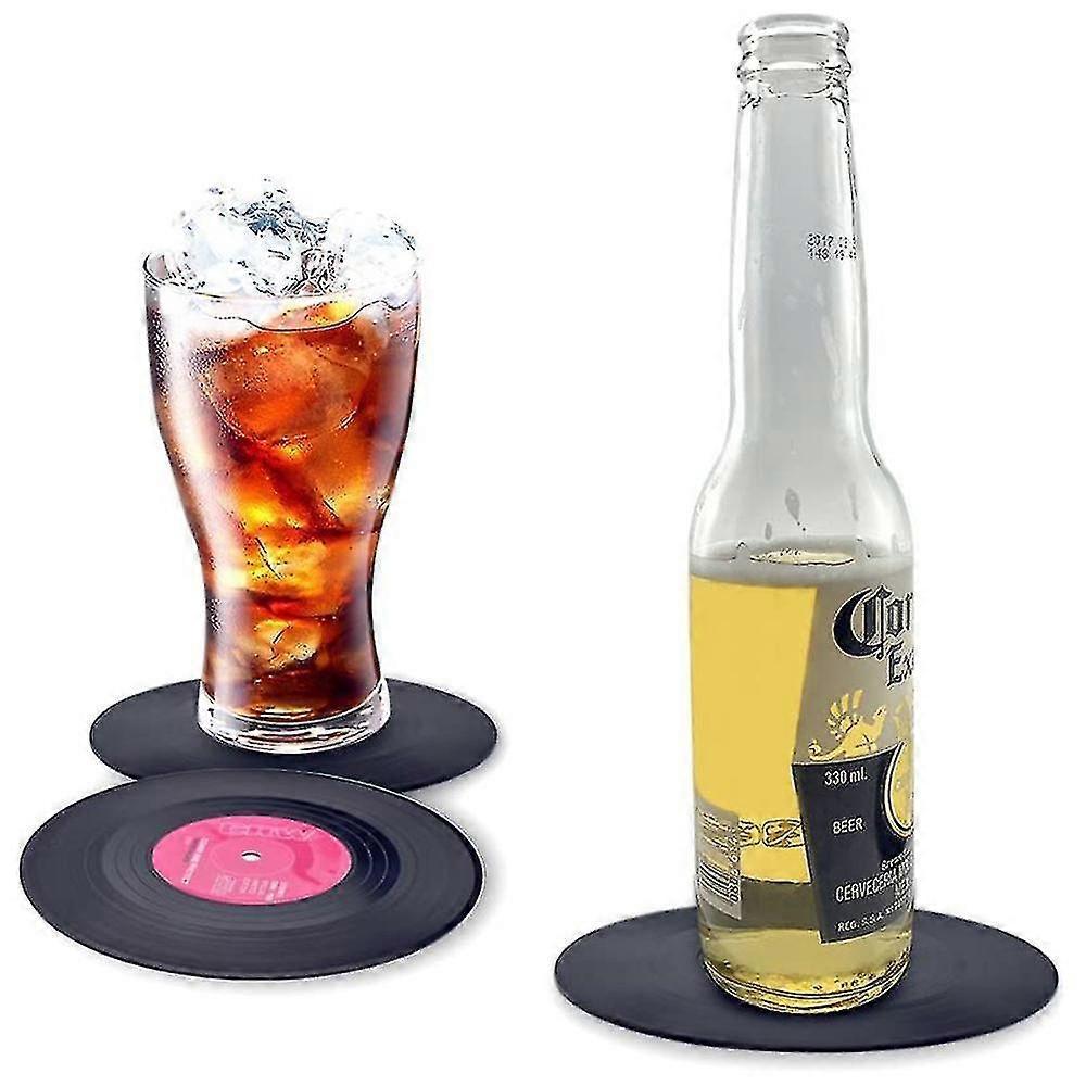 6pcs Retro Vinyl Record Drink Coasters Set - Image 4