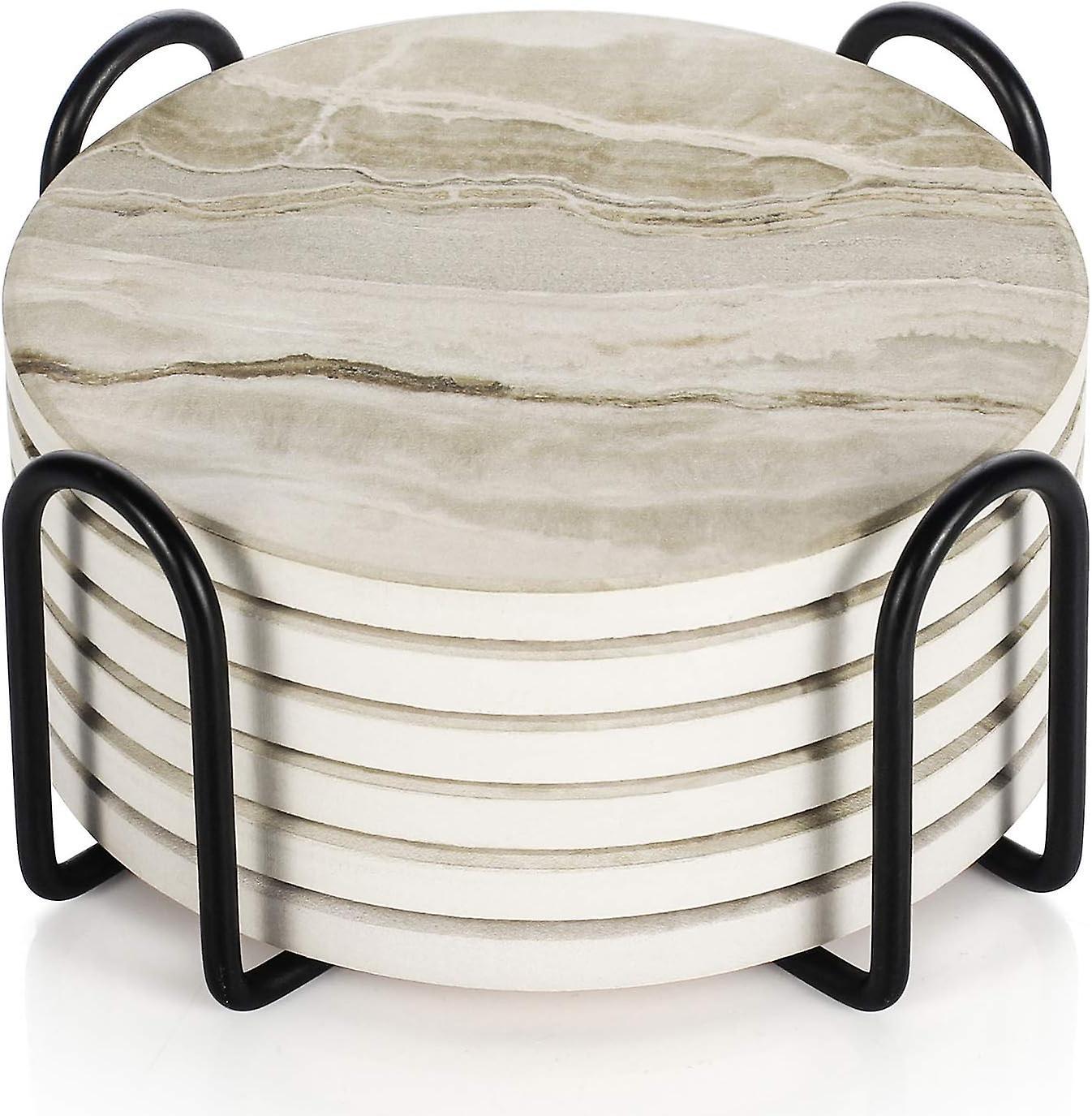 Marble Absorbent Drink Coasters Table Protection - Image 1
