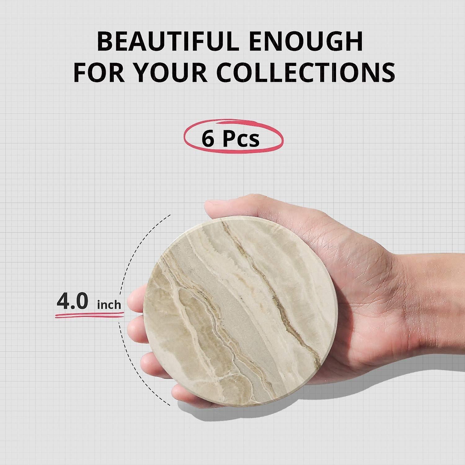 Marble Absorbent Drink Coasters Table Protection - Image 3