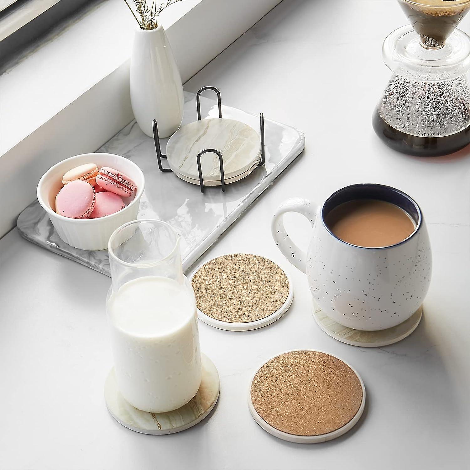 Marble Absorbent Drink Coasters Table Protection - Image 4