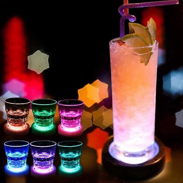 4pcs LED Drink Coasters with Light Sensor for Bar Party - Image 3