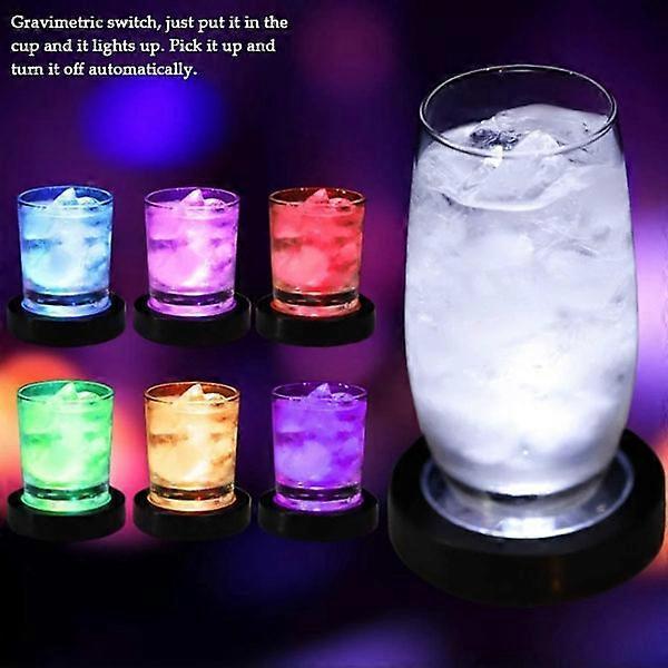 4pcs LED Drink Coasters with Light Sensor for Bar Party - Image 5