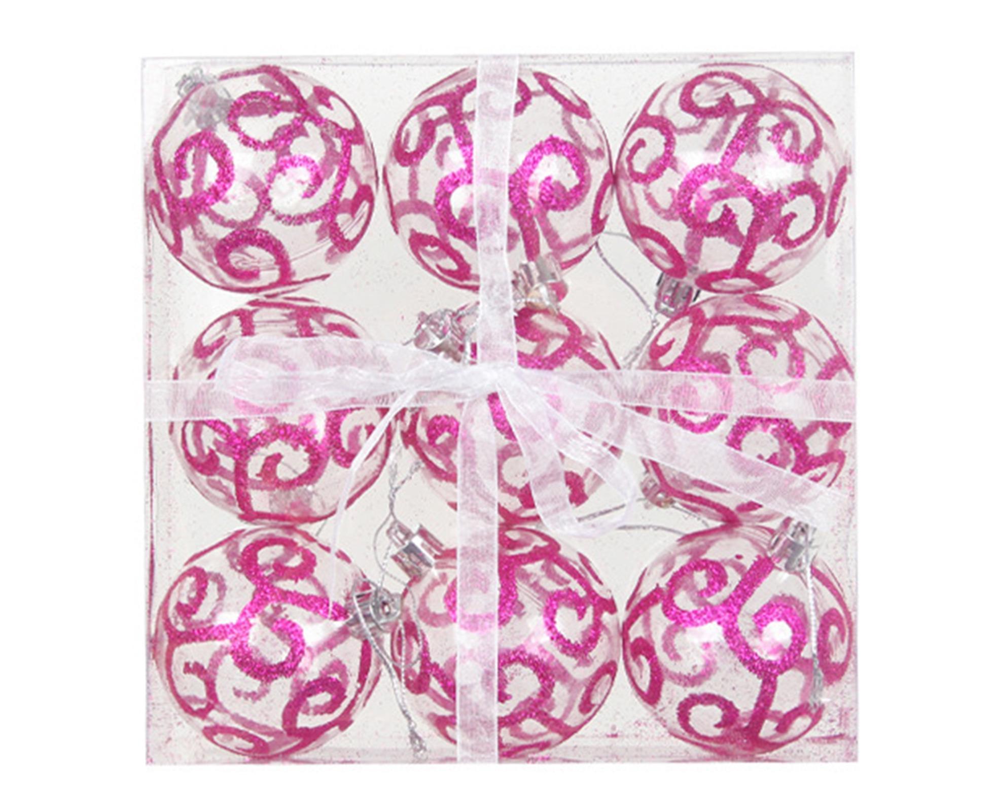 9Pcs Xmas Tree Balls for Home-Purple - Image 1