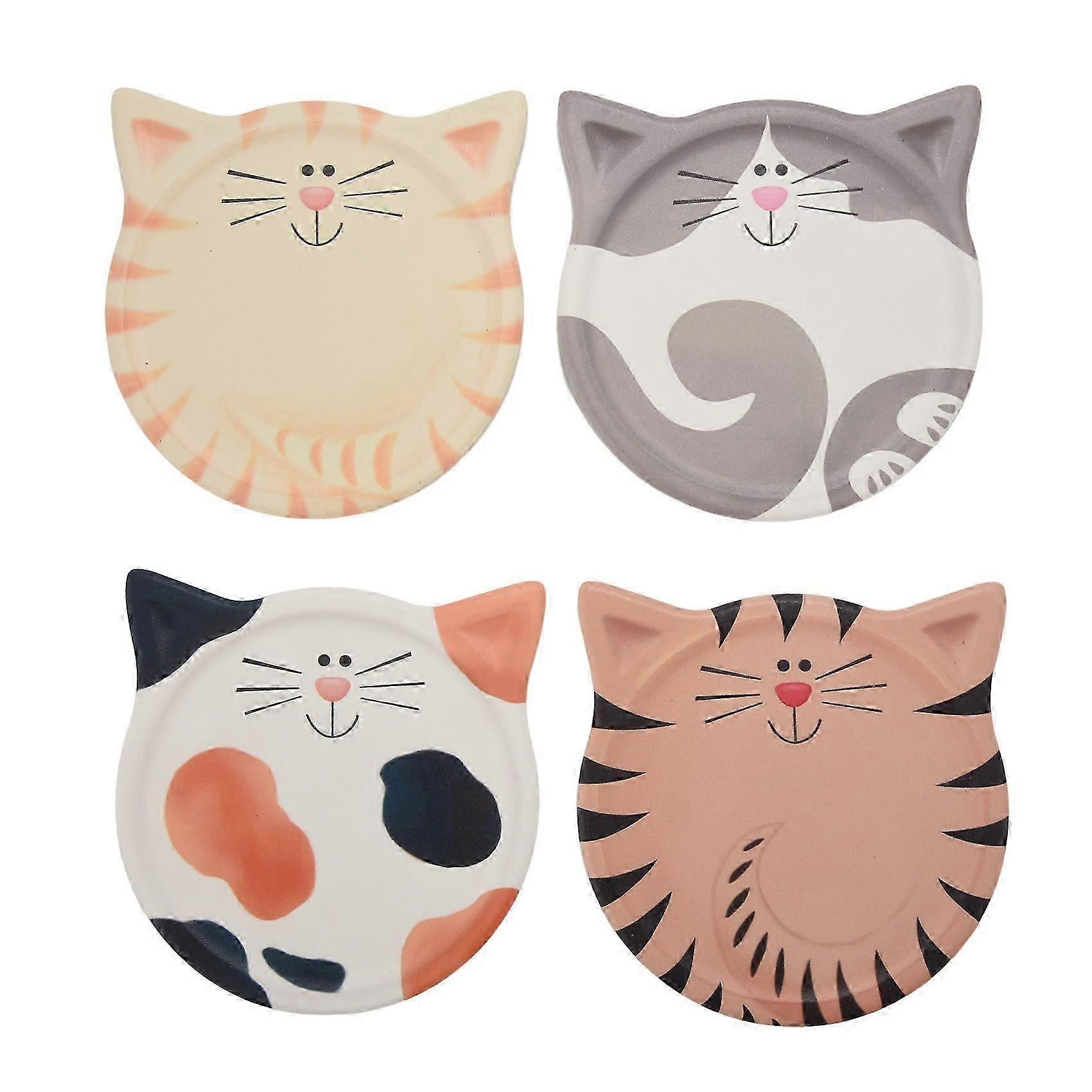 4pcs Absorbent Ceramic Drink Coasters Cute Design for Coffee Milk Tea - Image 1