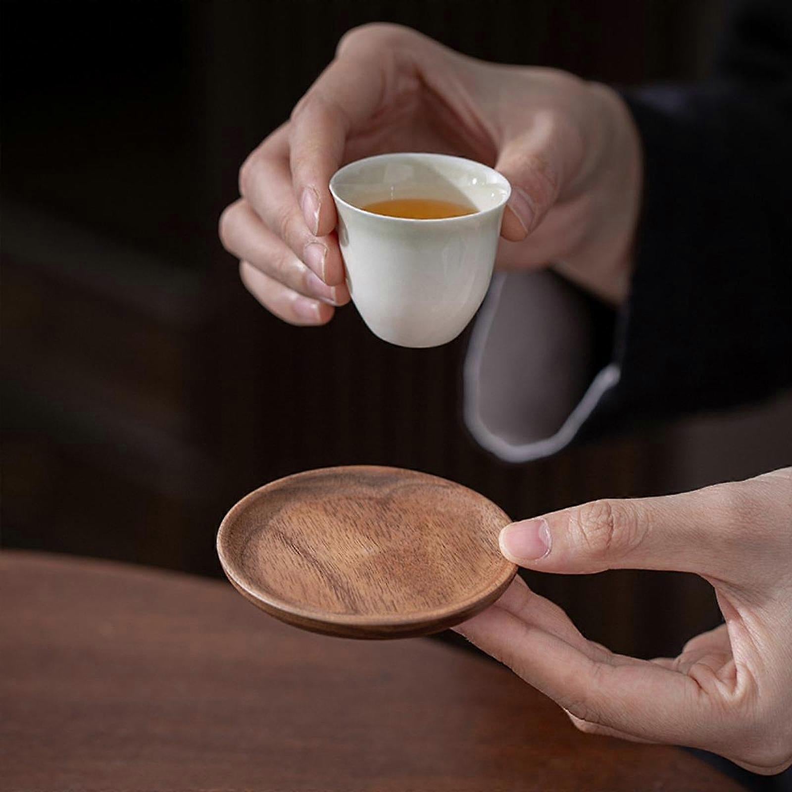 6pcs Wooden Drink Coasters with Holder for Household Freezer Fridge - Image 4