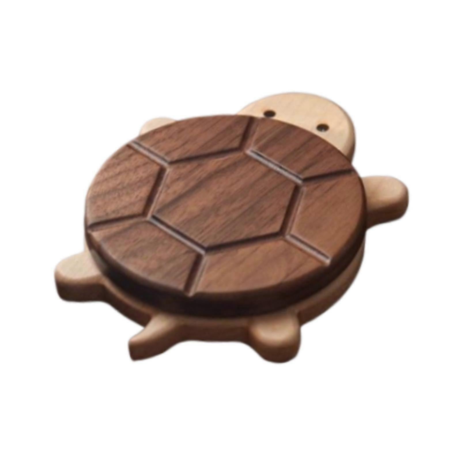 Wooden Cartoon Turtle Drink Coaster for Desktop Accessories - Image 2
