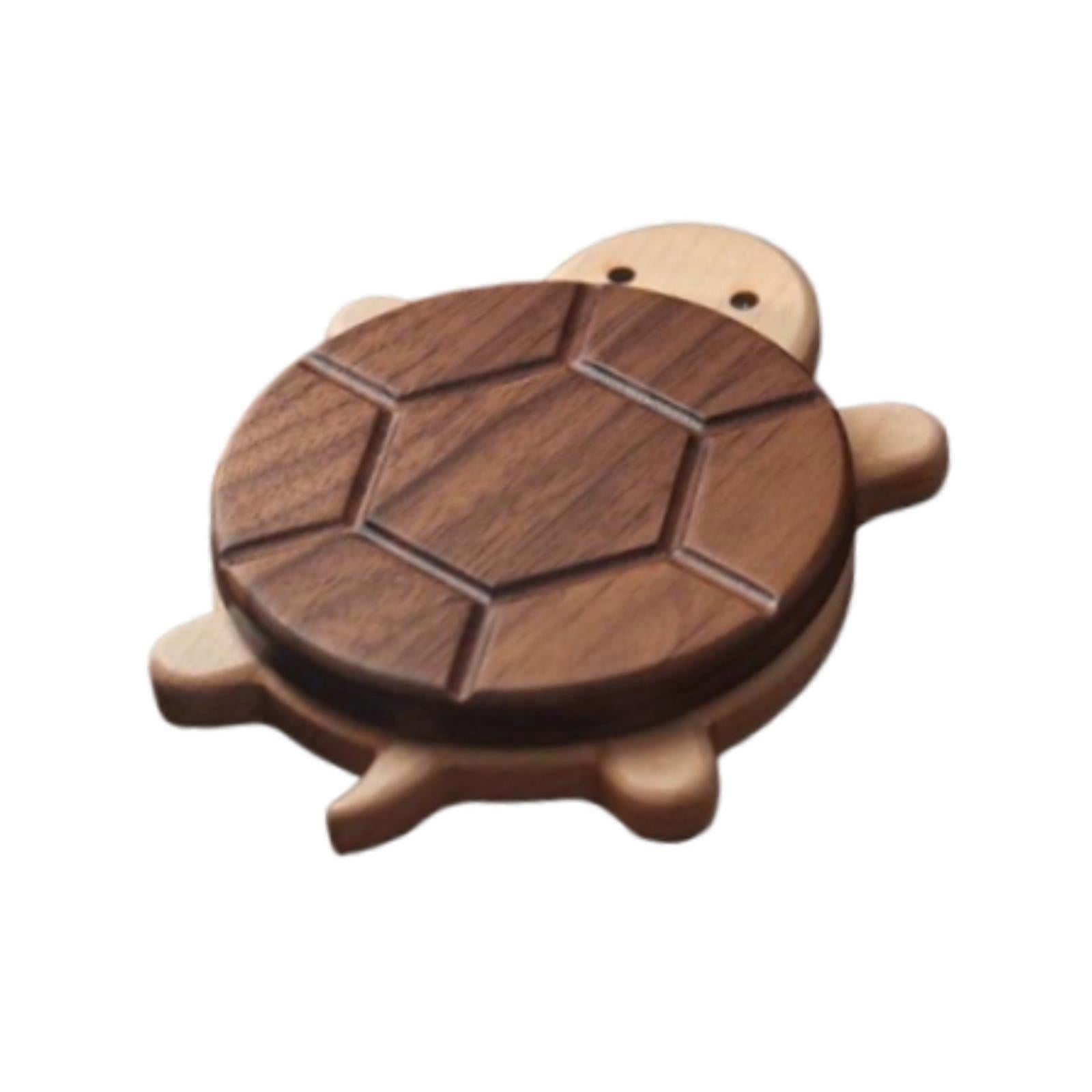 Wooden Cartoon Turtle Drink Coaster for Desktop Accessories - Image 3