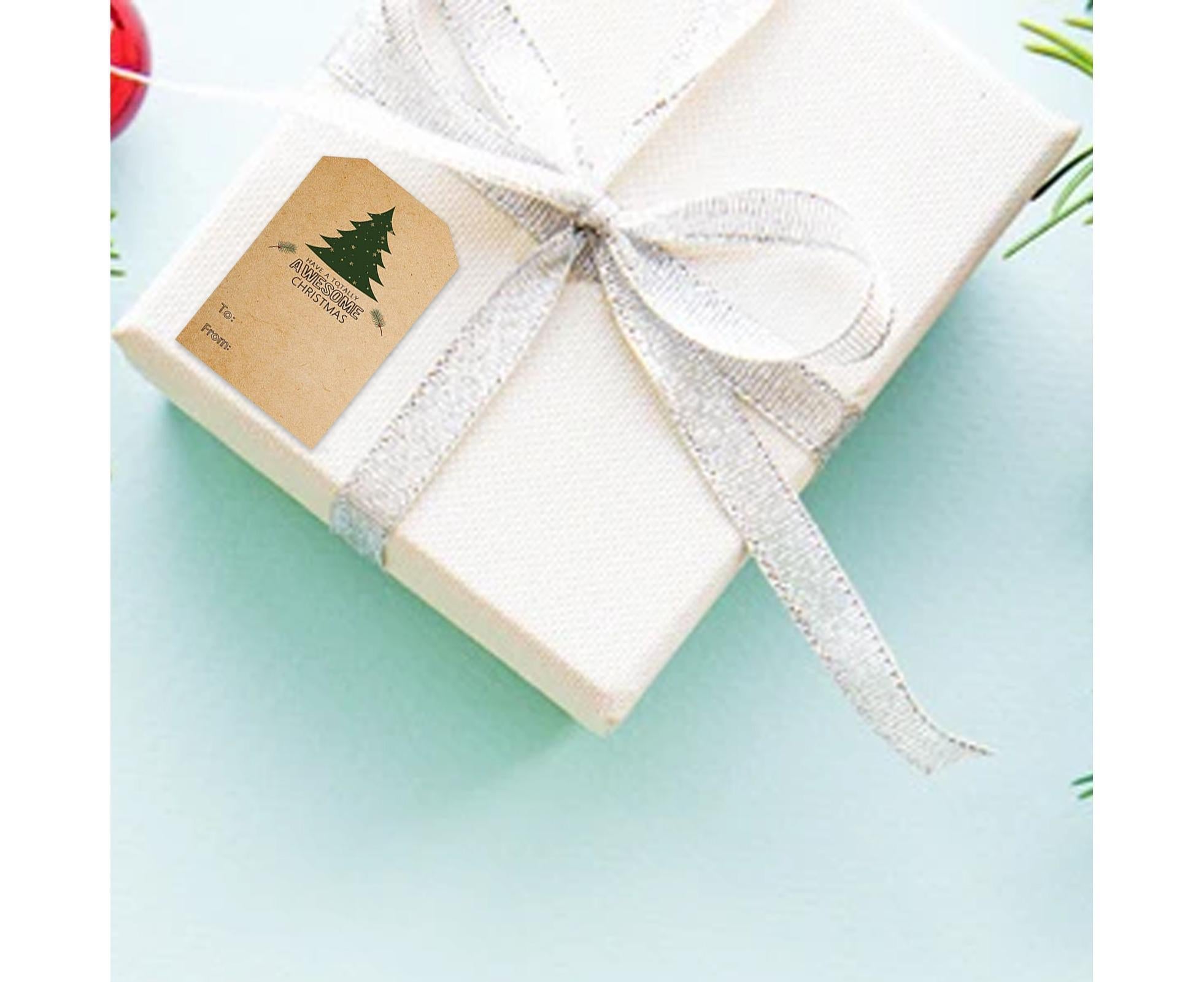 300Pcs/Roll Christmas Gift Sticker-Cowhide Color - Image 4