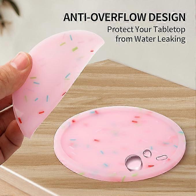 8pcs Glow in Dark Silicone Drink Coasters Non-Slip Tabletop Protection - Image 2