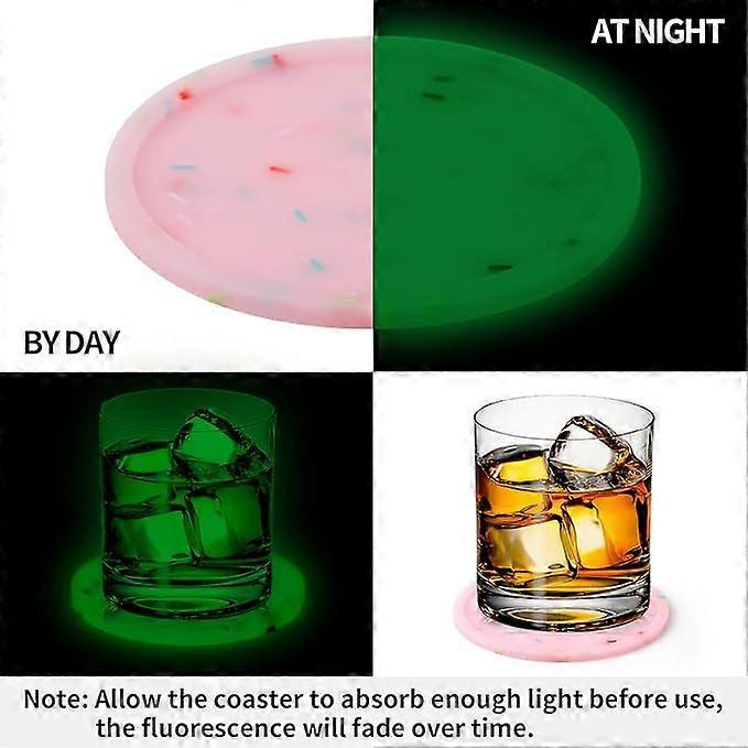 8pcs Glow in Dark Silicone Drink Coasters Non-Slip Tabletop Protection - Image 4